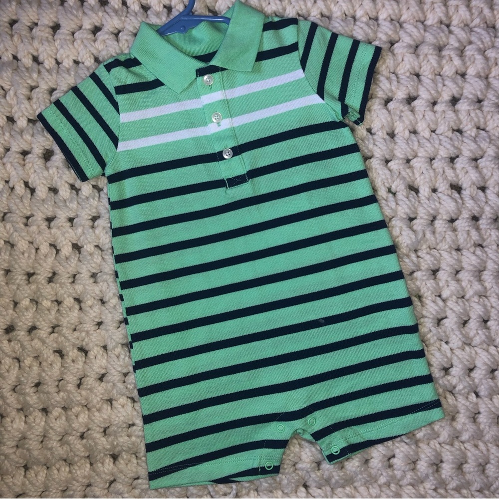Carters Green Striped Bodysuit 18m